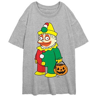 Juniors' The Simpsons Clown Ralph Trick Or Treater Oversized Graphic Tee