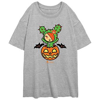 Juniors' Tokidoki Pumpkin Scare Oversized Graphic Tee