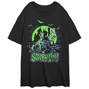 Juniors' Scooby-Doo Scary Night Oversized Graphic Tee