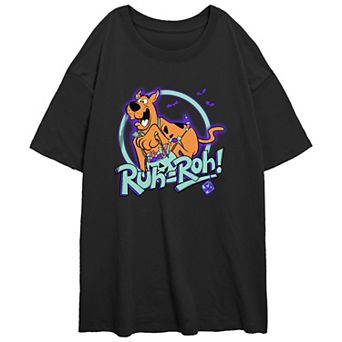 Juniors' Scooby-Doo Ruh-Roh! Scared Trick Or Treater Oversized Graphic Tee