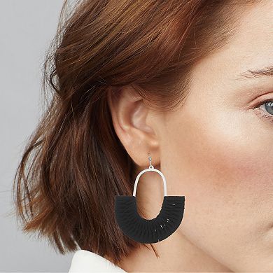 Sonoma Goods For Life® Silver Tone Woven Suede Hoop Earrings
