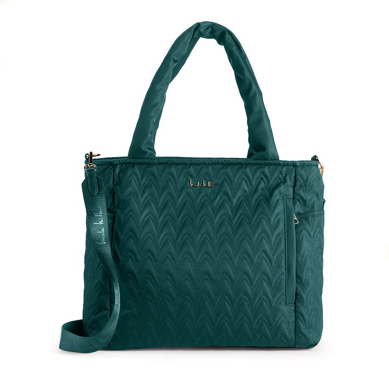 Nicole Miller Quilted Laptop Tote Bag, Blue