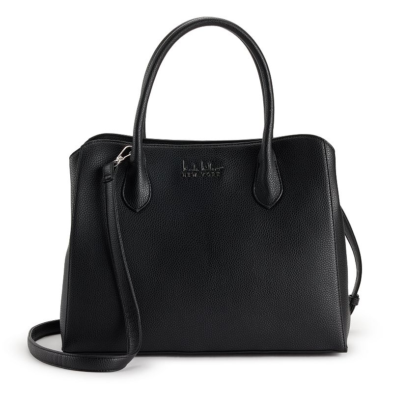 Nicole Miller Crossbody Laptop Satchel Bag, Black