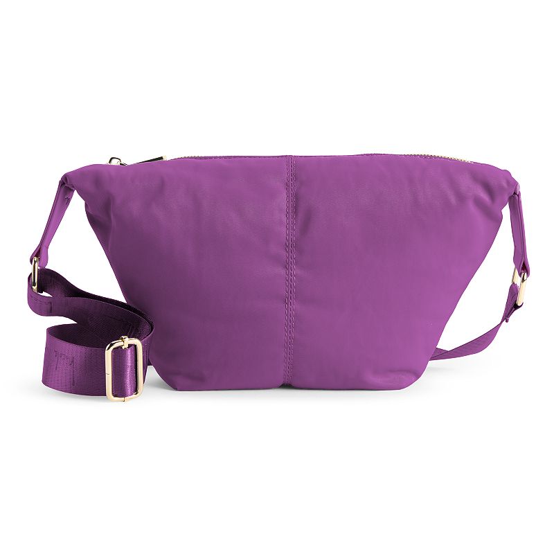 Nicole Miller Structured Sling Bag, Purple