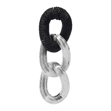 Sonoma Goods For Life® Silver Tone Black Chunky Chain Drop Earrings