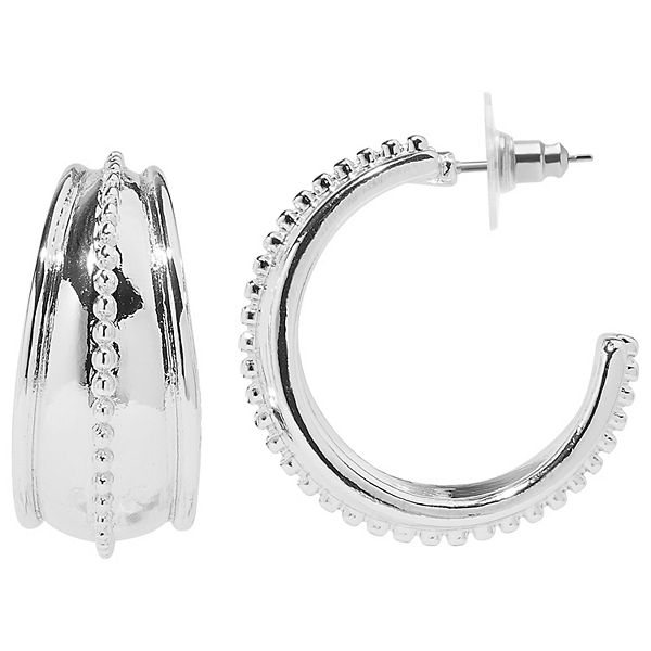 Sonoma Goods For Life® Silver Tone Textured Chunky Hoop Earrings - None