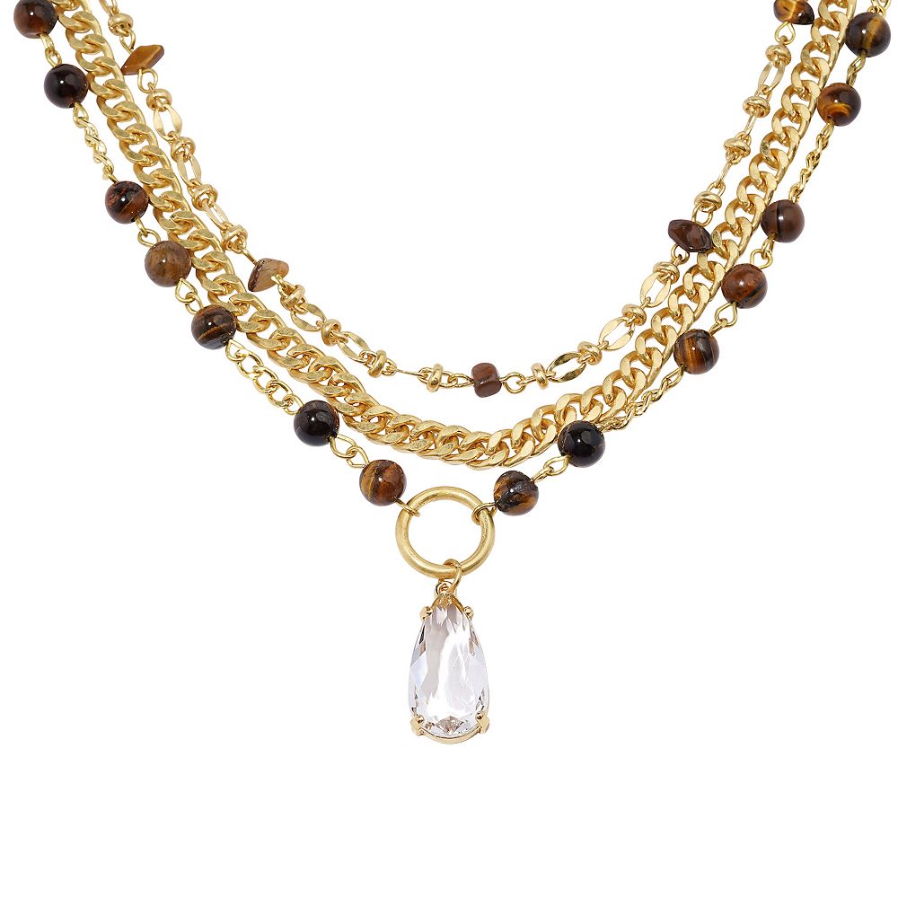 3 Row Glass Beads Necklace
