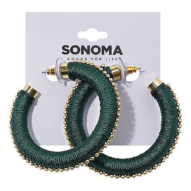 Sonoma Goods For Life® Beaded Wrap J-Hoop Earrings