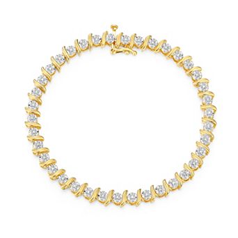 Classic Treasures 18k Gold-Over-Silver 1/4 ct T.W. Diamond Bracelet