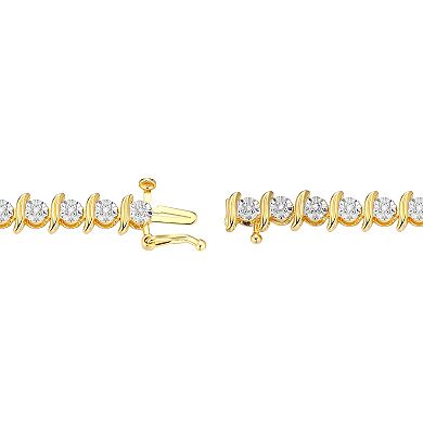 18k Gold-Over-Silver 1/4-ct. T.W. Diamond Bracelet