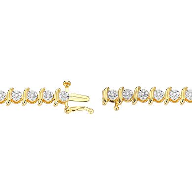 Classic Treasures 18k Gold-Over-Silver 1/4-ct. T.W. Diamond Bracelet