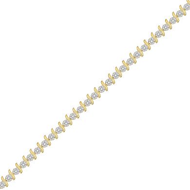 Classic Treasures 18k Gold-Over-Silver 1/4-ct. T.W. Diamond Bracelet