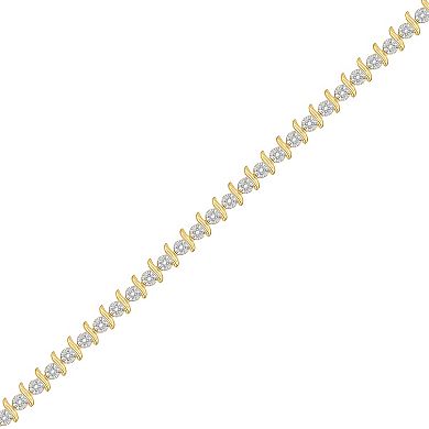 18k Gold-Over-Silver 1/4-ct. T.W. Diamond Bracelet