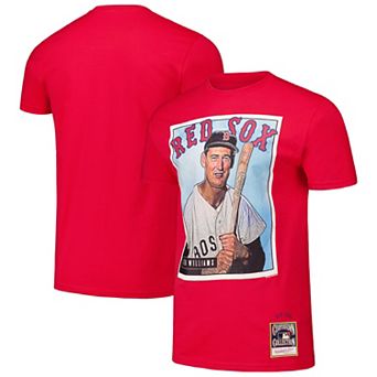 Men's Mitchell & Ness Ted Williams Red Boston Red Sox Cooperstown Collection Collectors Connection T-Shirt