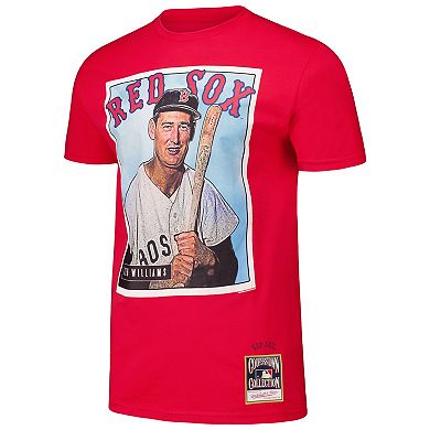 Men's Mitchell & Ness Ted Williams Red Boston Red Sox Cooperstown Collection Collectors Connection T-Shirt
