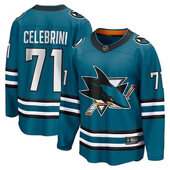 Men's Fanatics Macklin Celebrini Teal San Jose Sharks Home Breakaway Jersey