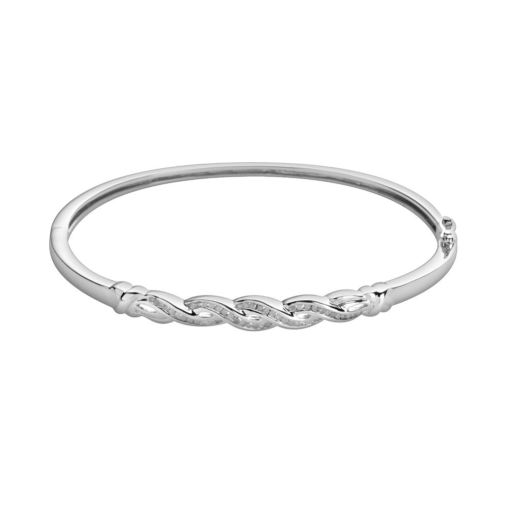 Classic Treasures Sterling Silver 1/4-ct. T.W. Diamond Infinity Bangle ...