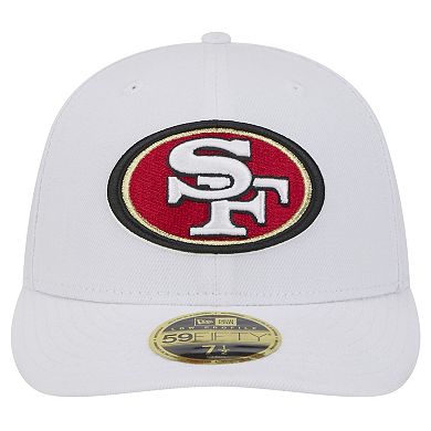 Men's New Era White San Francisco 49ers Omaha Low Profile 59FIFTY Fitted Hat