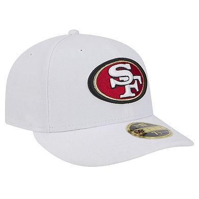 Men's New Era White San Francisco 49ers Omaha Low Profile 59FIFTY Fitted Hat