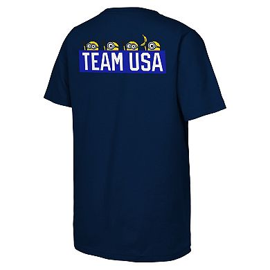 Youth Navy Team USA Minions Flag & Rings T-Shirt