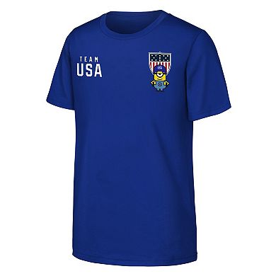 Youth Royal Team USA Minions Flag Logo T-Shirt