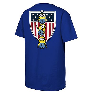 Youth Royal Team USA Minions Flag Logo T-Shirt