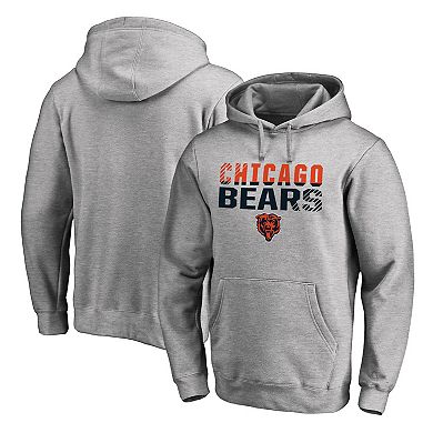 Men's NFL Pro Line Ash Chicago Bears Iconic Collection Fade Out Pullover Hoodie