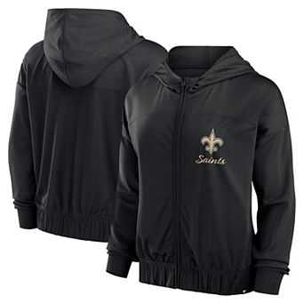 Women's Fanatics Black New Orleans Saints Script Lock Full-Zip Hoodie