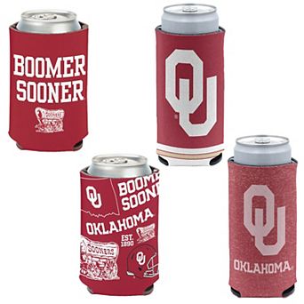 WinCraft Oklahoma Sooners 4-Pack 12oz. Can & Slim Can Cooler Set