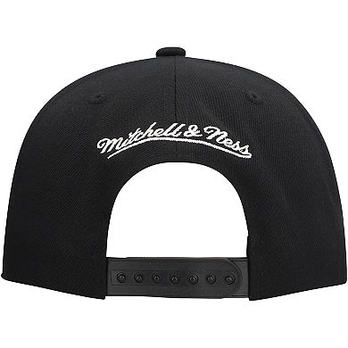 Men's Mitchell & Ness Black San Jose Sharks Core Top Spot Snapback Hat