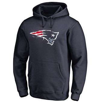Men's NFL Pro Line Navy New England Patriots Splatter Logo Pullover Hoodie