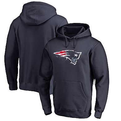 Men's NFL Pro Line Navy New England Patriots Splatter Logo Pullover Hoodie