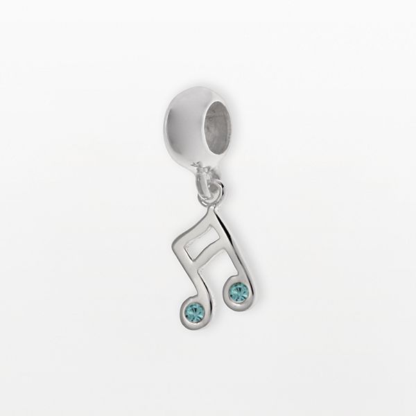 Individuality Beads Sterling Silver Crystal Music Note Charm