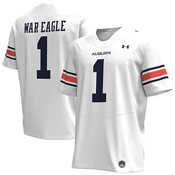 Men's Under Armour #1 White Auburn Tigers Replica Football Jersey