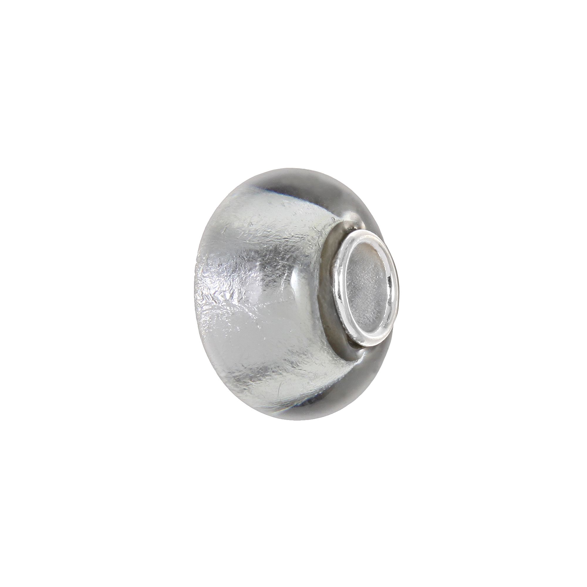 Individuality Beads Sterling Silver Glass Bead, Womens, Gray