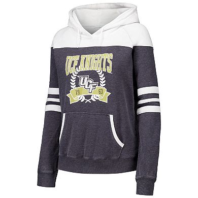 Women's Charcoal UCF Knights Blitz Striped Blocked Raglan Pullover Hoodie