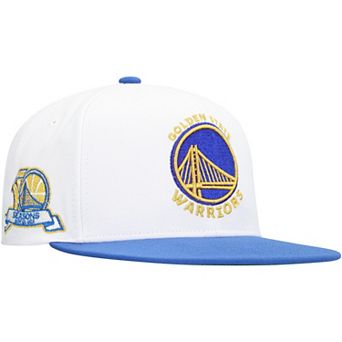 Men's Mitchell & Ness White Golden State Warriors Soul Logo Shine 2-Tone Snapback Hat