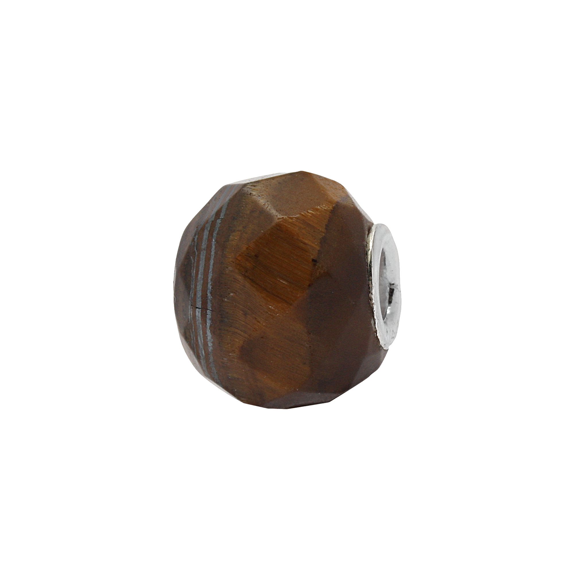 Individuality Beads Sterling Silver Multifaceted Glass Bead, Womens, Brown