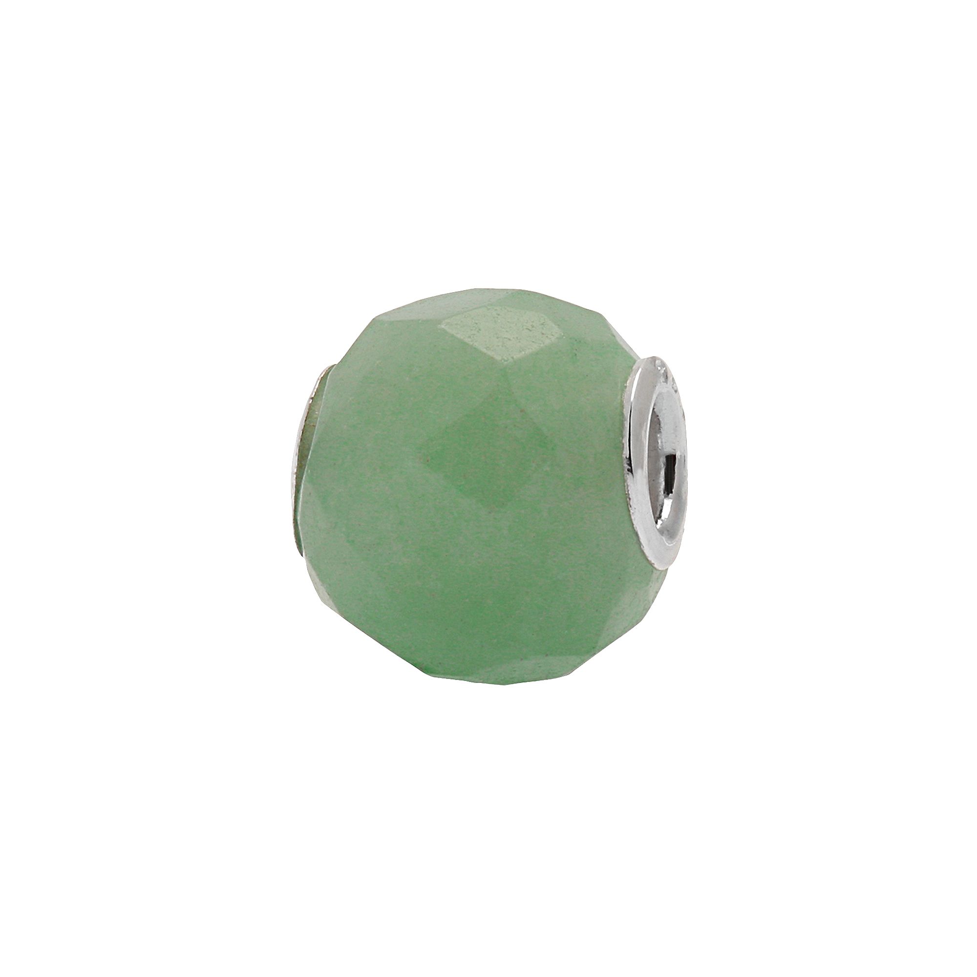 Individuality Beads Sterling Silver Multifaceted Glass Bead, Womens, Green