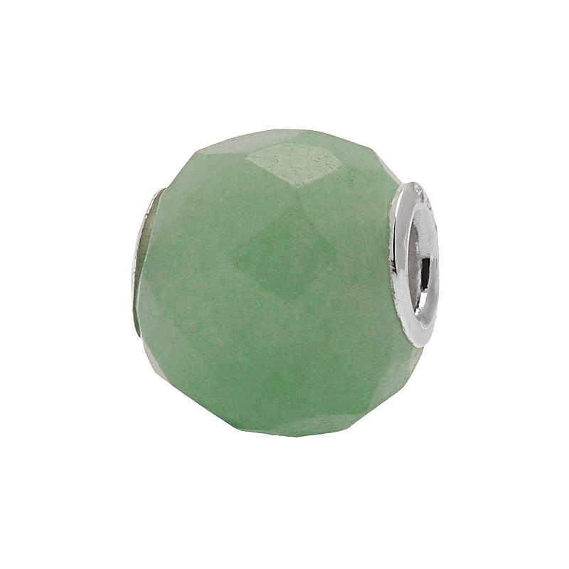 Individuality Beads Sterling Silver Multifaceted Glass Bead, Womens, Green