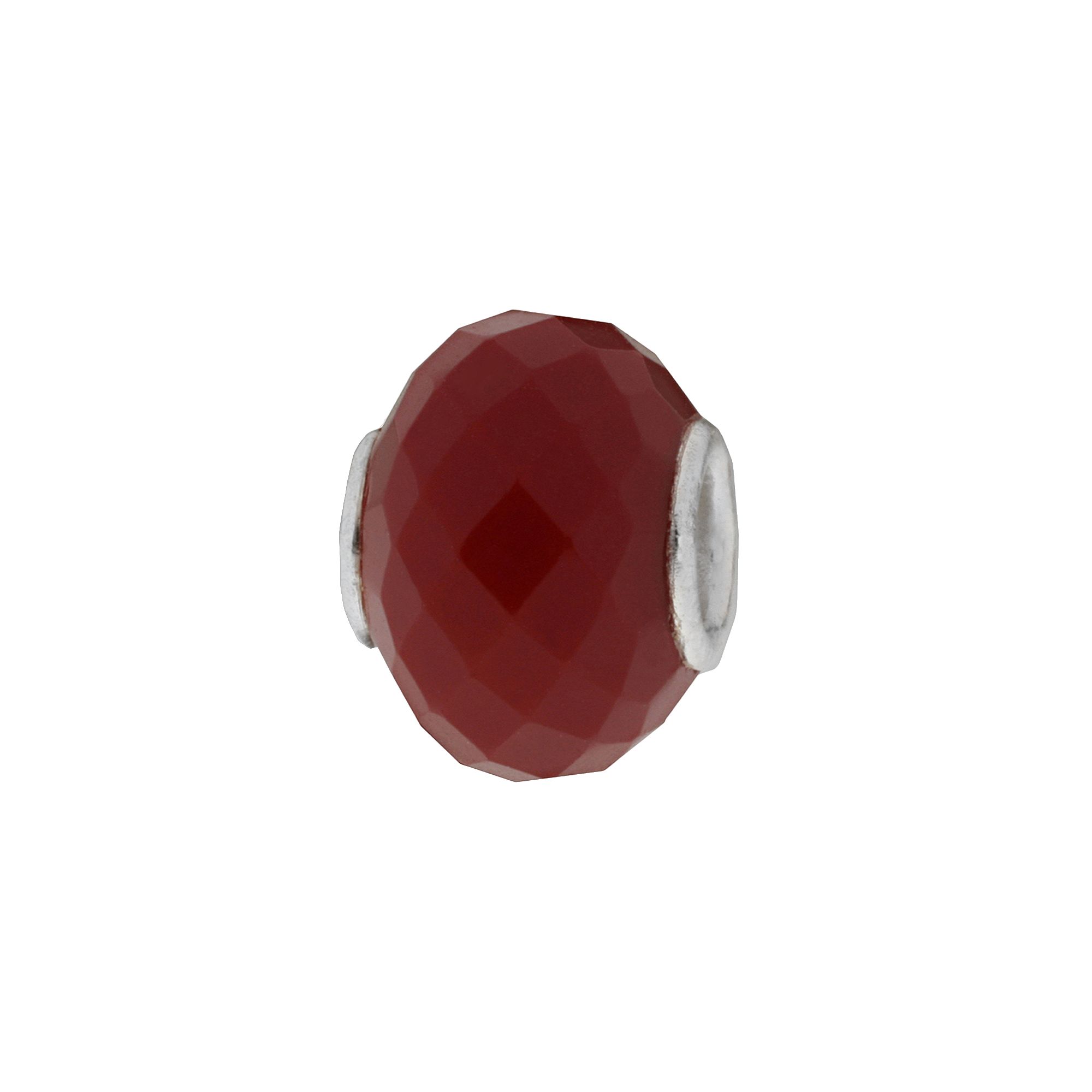 Individuality Beads Sterling Silver Multifaceted Glass Bead, Womens, Red