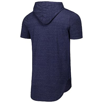 Men's Majestic Threads Navy Boston Red Sox Tri-Blend Hoodie T-Shirt