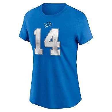 Women's Nike Amon-Ra St. Brown Blue Detroit Lions Player Name & Number T-Shirt