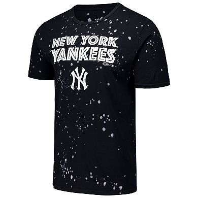 Men's Majestic Threads Black/White New York Yankees Splatter T-Shirt