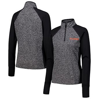 Women's Black Illinois Fighting Illini Finalist Raglan Quarter-Zip Jacket