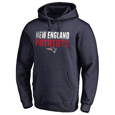 Men's NFL Pro Line Navy New England Patriots Iconic Collection Fade Out Pullover Hoodie