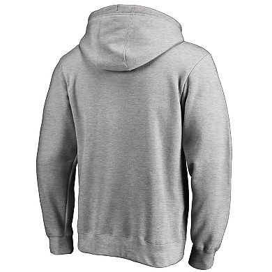 Men's Heather Gray Dallas Stars Primary Team Logo Fleece Fitted Pullover Hoodie
