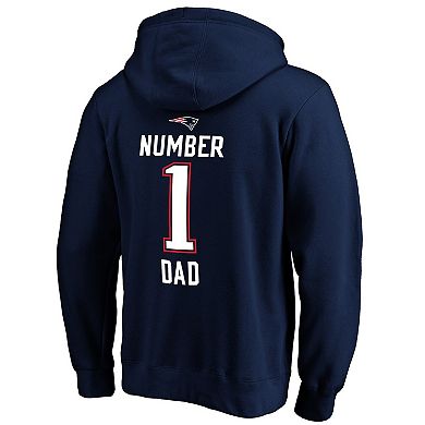 Men's NFL Pro Line Navy New England Patriots #1 Dad Pullover Hoodie