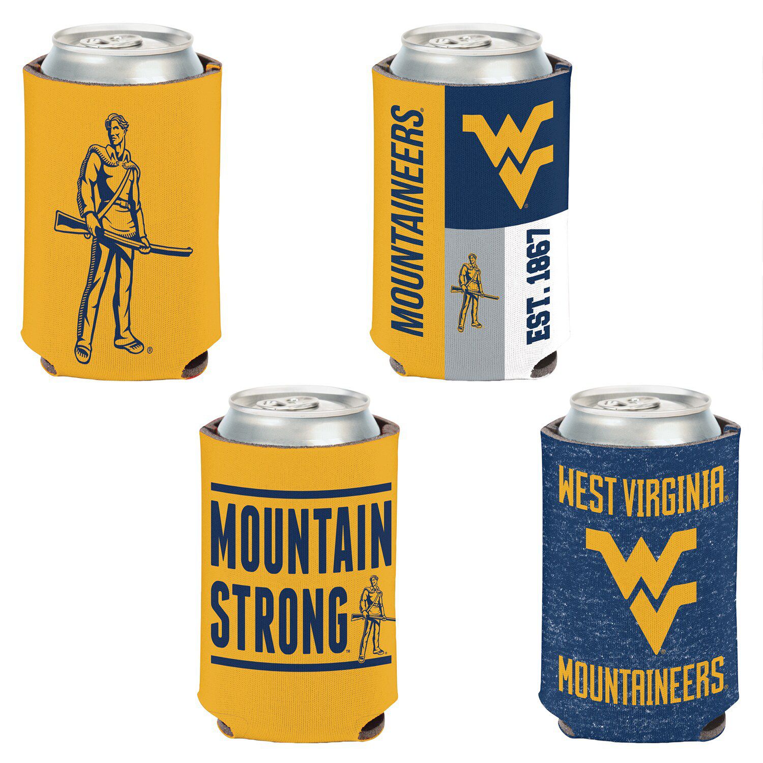 WinCraft West Virginia Can Cooler – Raffreddatore Per Lattine 340g In Neoprene, Pieghevole, Colori Ufficiali