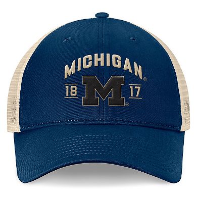 Men's Top of the World Navy Michigan Wolverines Heritage Waylon Trucker Adjustable Hat